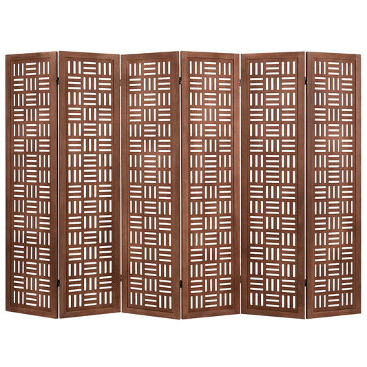 6-Panel Solid Wood Room Divider Folding Partition Stand