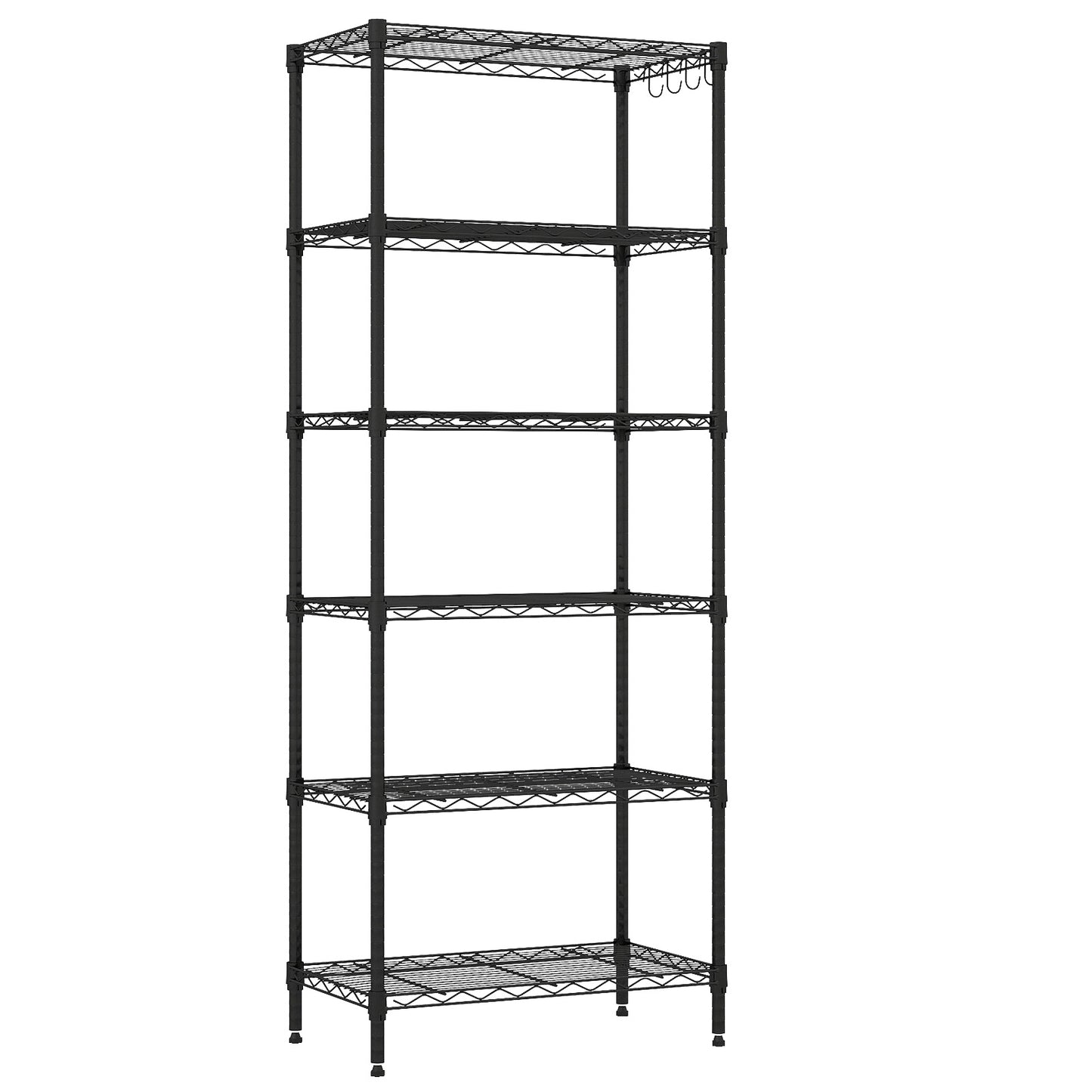 6-Tier Metal Storage Shelving Unit with V-Shaped Wire Rack and 900 LBS Capacity-DK