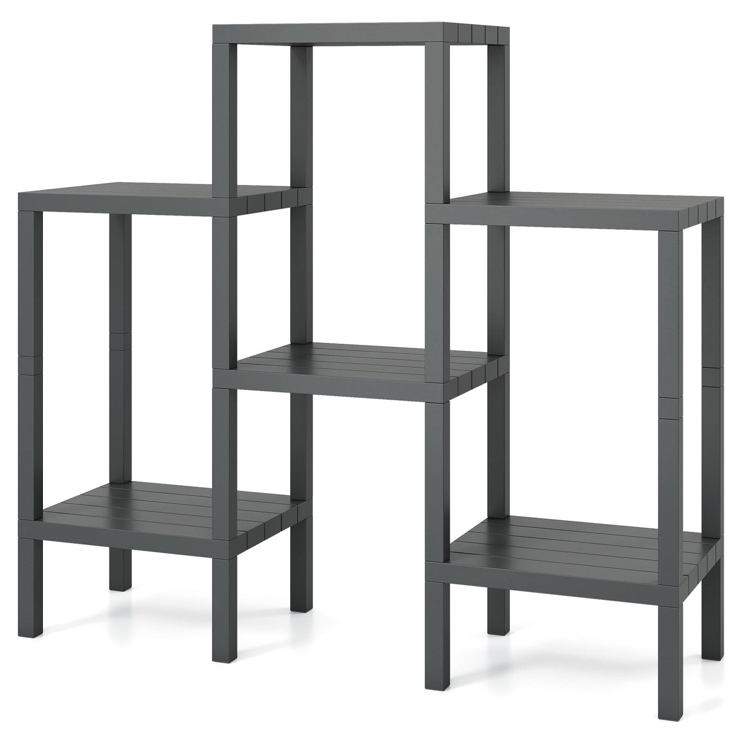 6-Tier Plastic Modular Storage Shelves for Living Room and Kitchen-Black