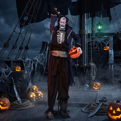 6 ft Animated Halloween Vampire Pirate Decoration with Pop-up Head
