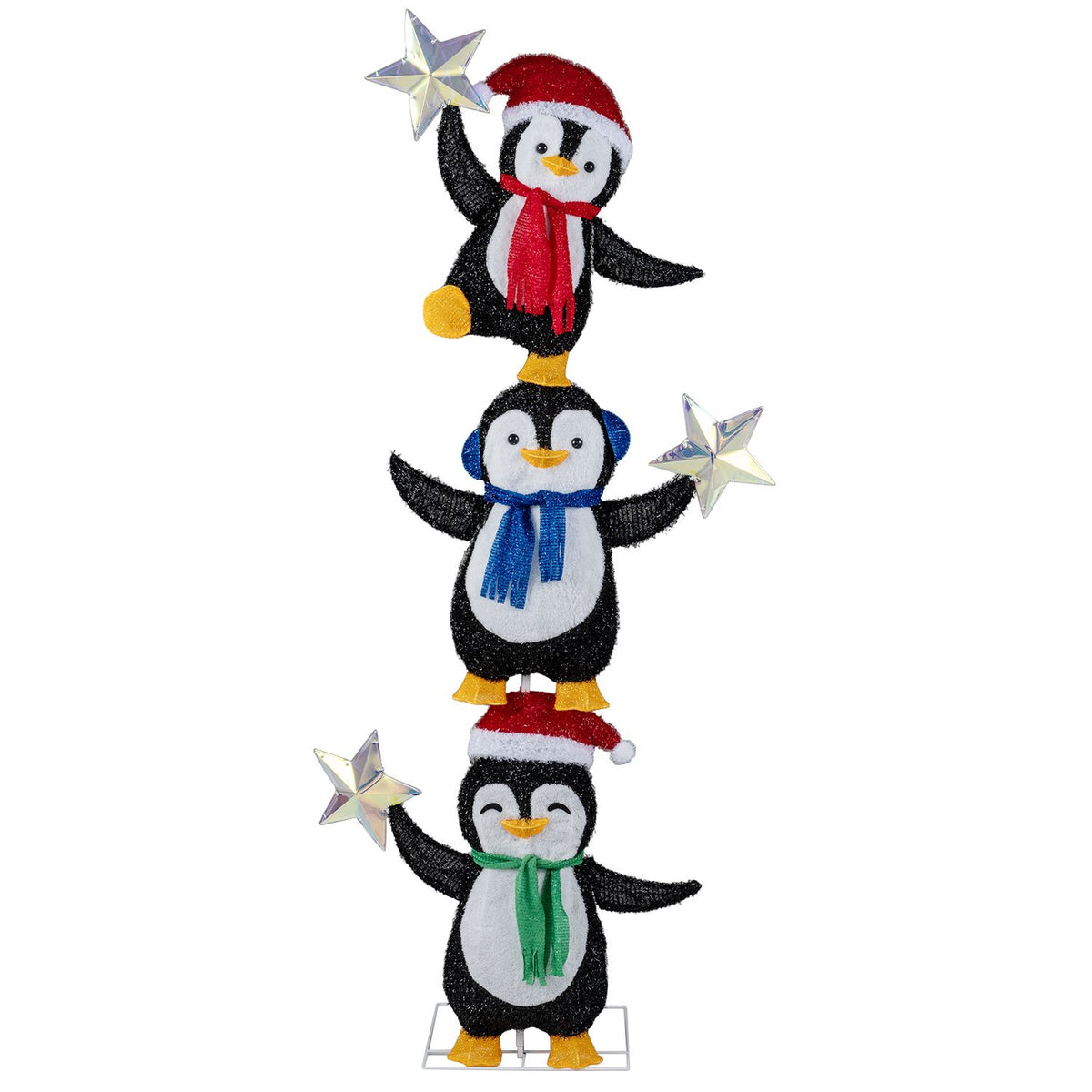 6 ft pre-lit penguin Christmas yard decoration by Wilsons Home Store, festive outdoor holiday decor with lights and winter details.