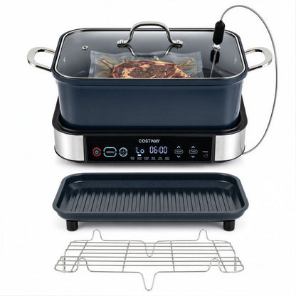 Wilson's Home Store 6-in-1 programmable slow cooker with keep warm and adjustable timer functions for versatile kitchen cooking.