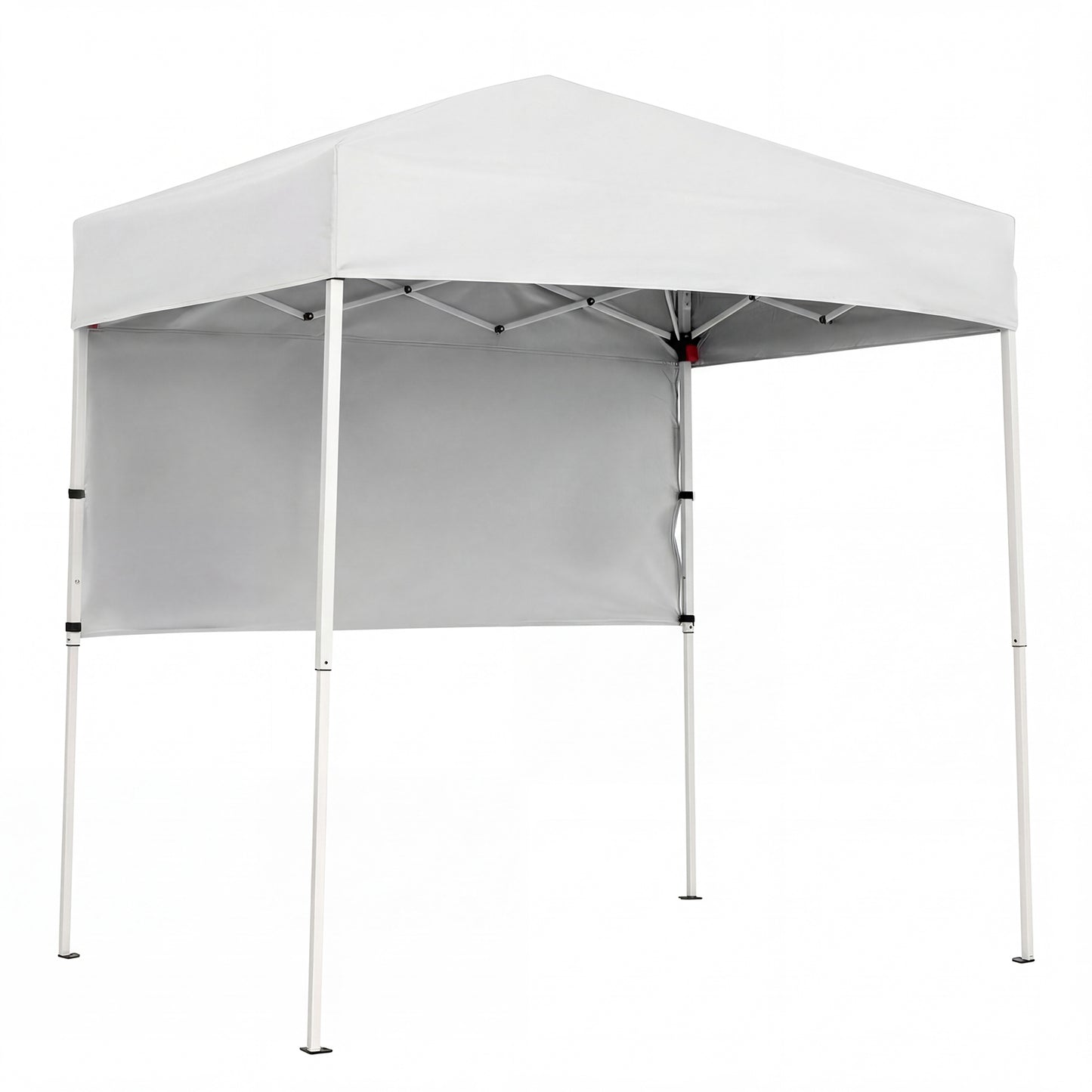 Blue 6x4 ft pop-up canopy tent with half sidewall, easy setup outdoor sun shelter, by Wilsons Home Store.