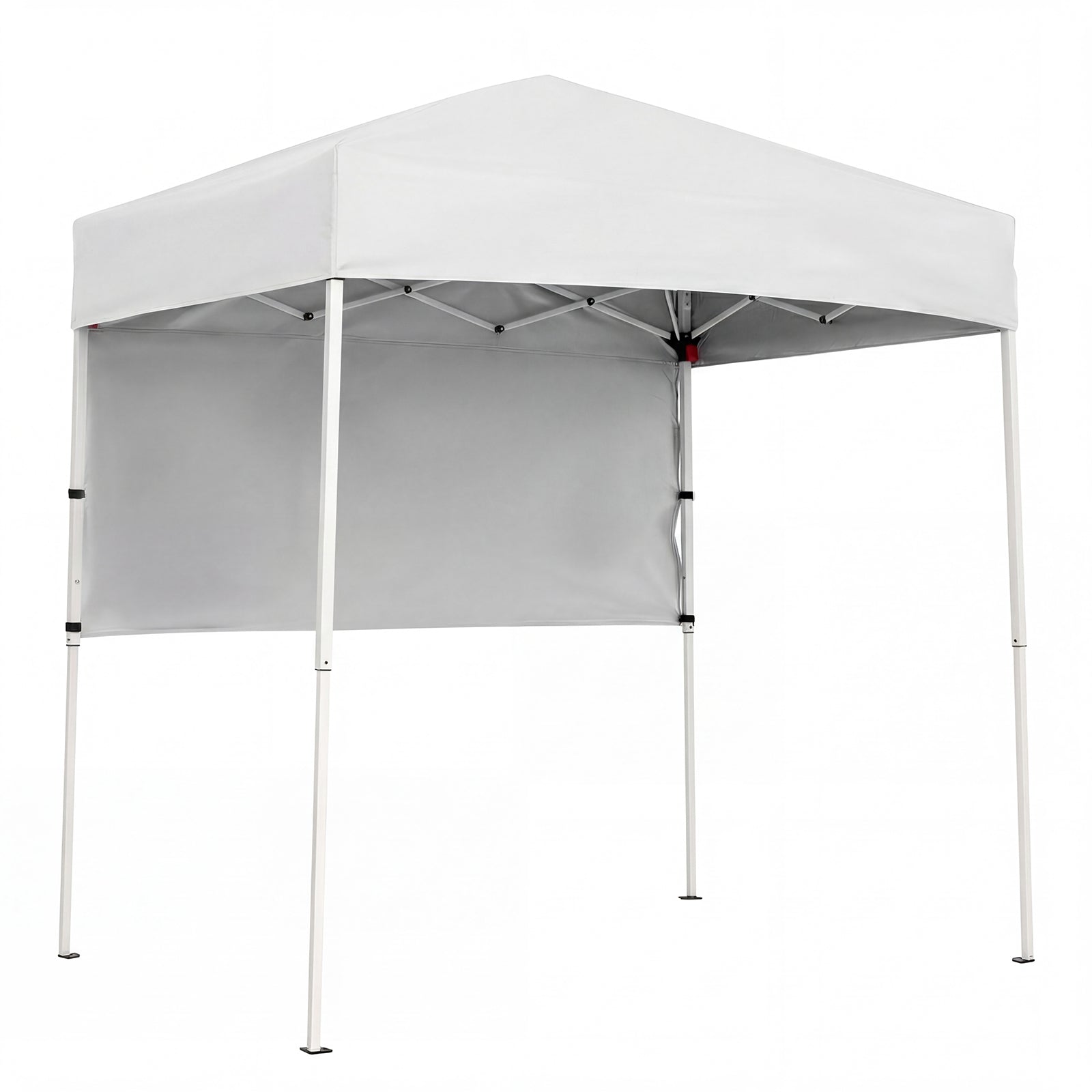 Blue 6x4 ft pop-up canopy tent with half sidewall, easy setup outdoor sun shelter, by Wilsons Home Store.