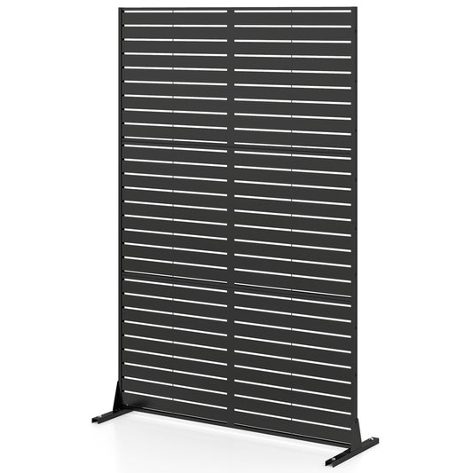 72"H x 48"W Outdoor Decorative Divider Screen with Stand and Expansion Bolts-Black