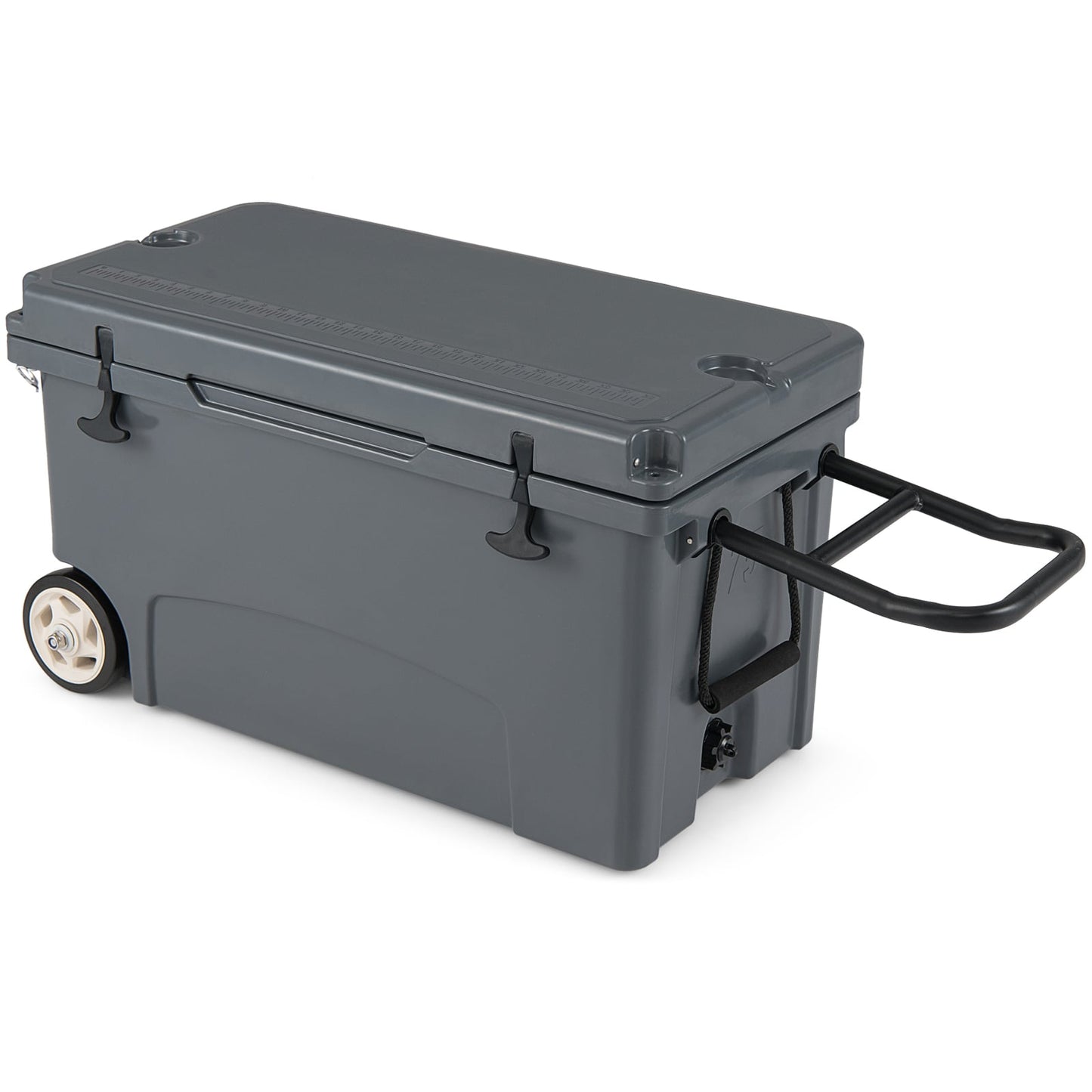 75 Quart Portable Hard Cooler with 6-Day Ice Retention and Wheels-Gray