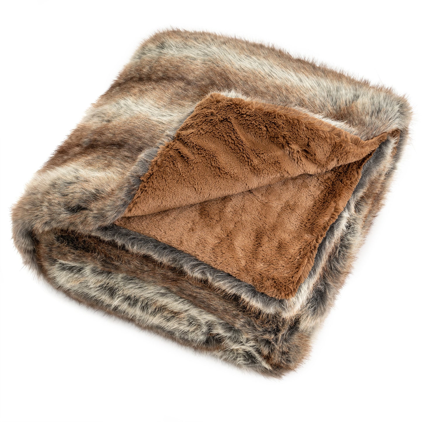 780GSM Soft Plush Fuzzy Luxury Faux Fox Fur Blanket for Sofa-ZS