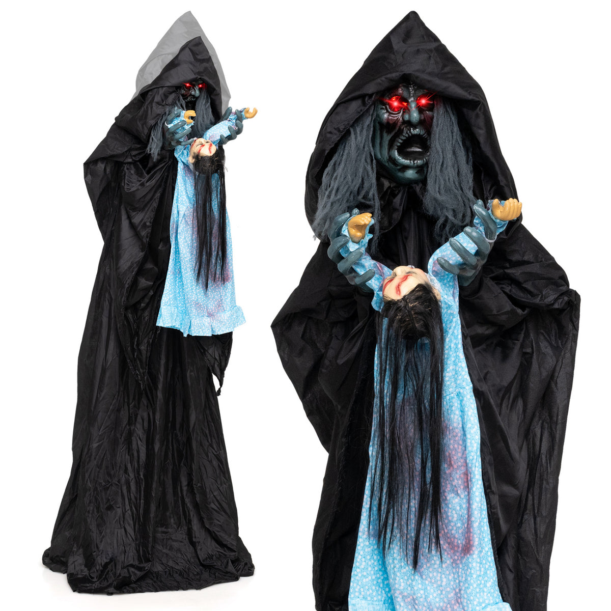7.2 ft Animated Halloween Soul Sucker Decoration with Lowering Head