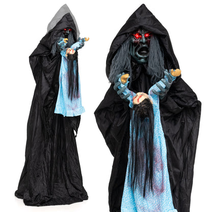 7.2 ft Animated Halloween Soul Sucker Decoration with Lowering Head