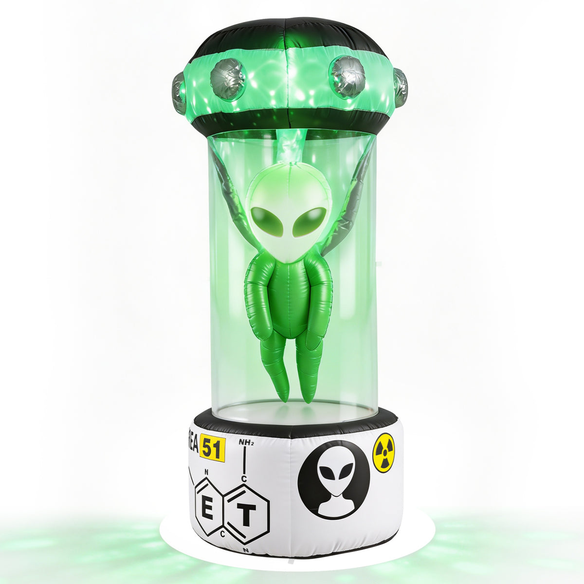 7.4 FT Halloween Inflatable Alien with Rotating Flashing Green Lights