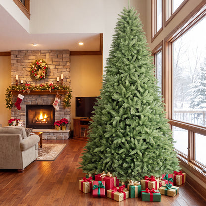7.5/6.5/6/9 FT Artificial Christmas Tree with Easy-Setup Hinges-9 FT