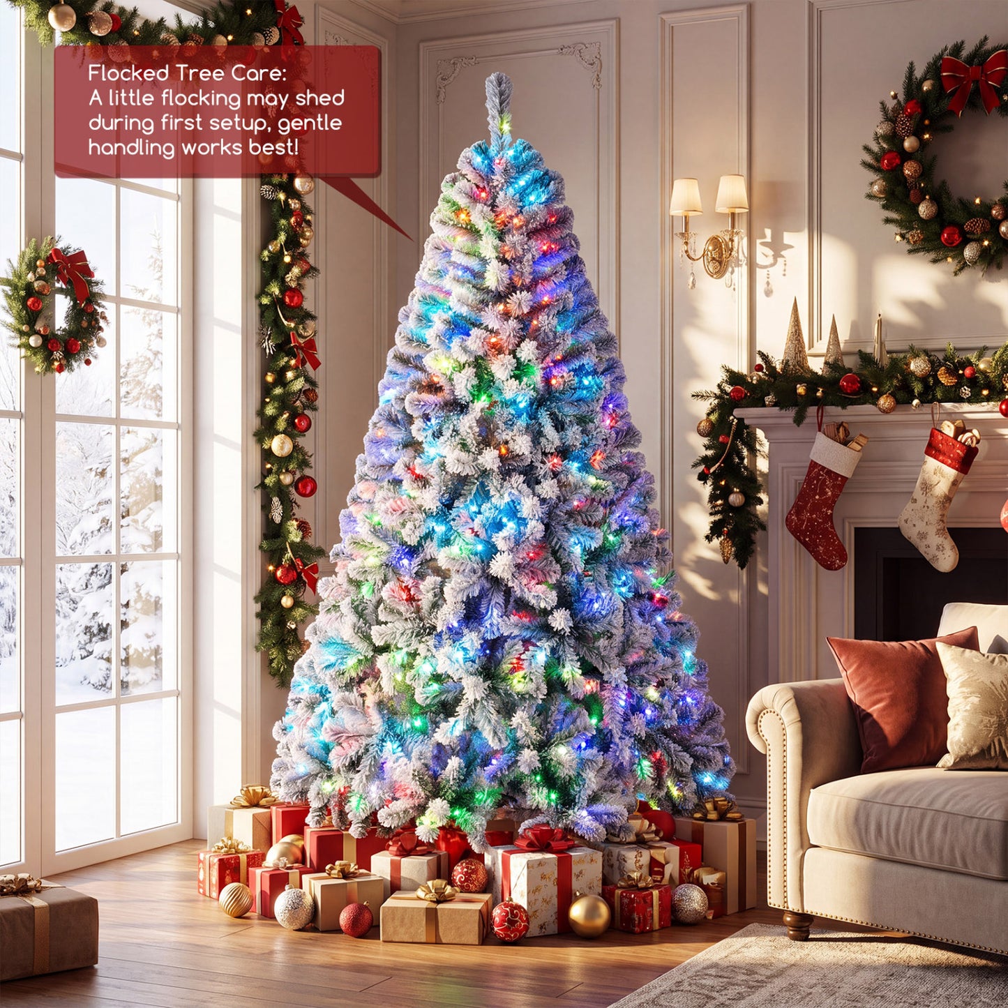 7.5/6 FT Smart Pencil Christmas Tree with APP Remote & RGB Lights and Music Sync-6FT