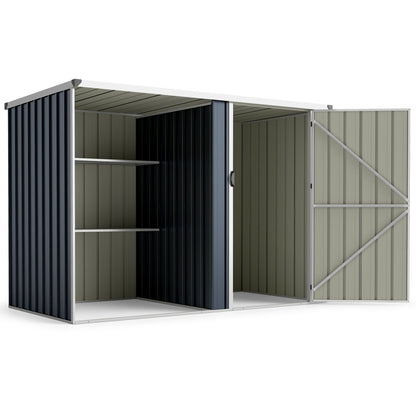 7.6 x 4 Ft Outdoor Metal Storage Shed with Lockable Single Door-Gray