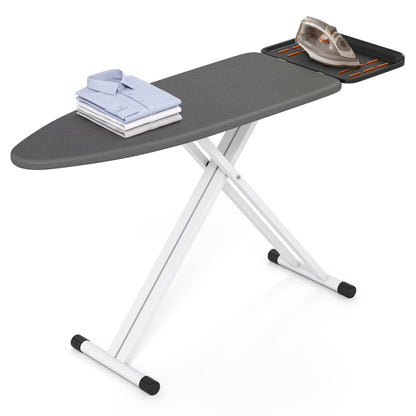 7 Adjustable Height Foldable Full Size Ironing Board with Iron Rest and Heat-resistant Surface