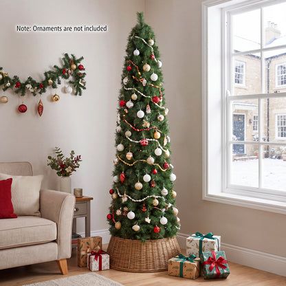 7 FT Artificial Pine Xmas Tree with 446 Full Branch Tips and Realistic Pine Needles