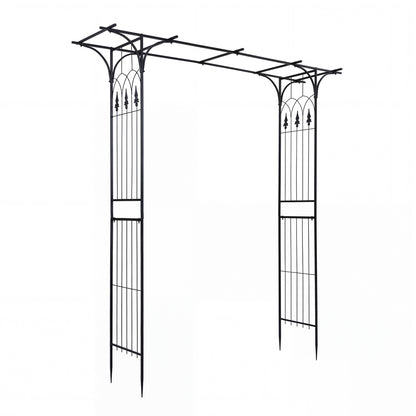 7 FT Garden Arch Arbor with Flat Top Design for Climbing Plants