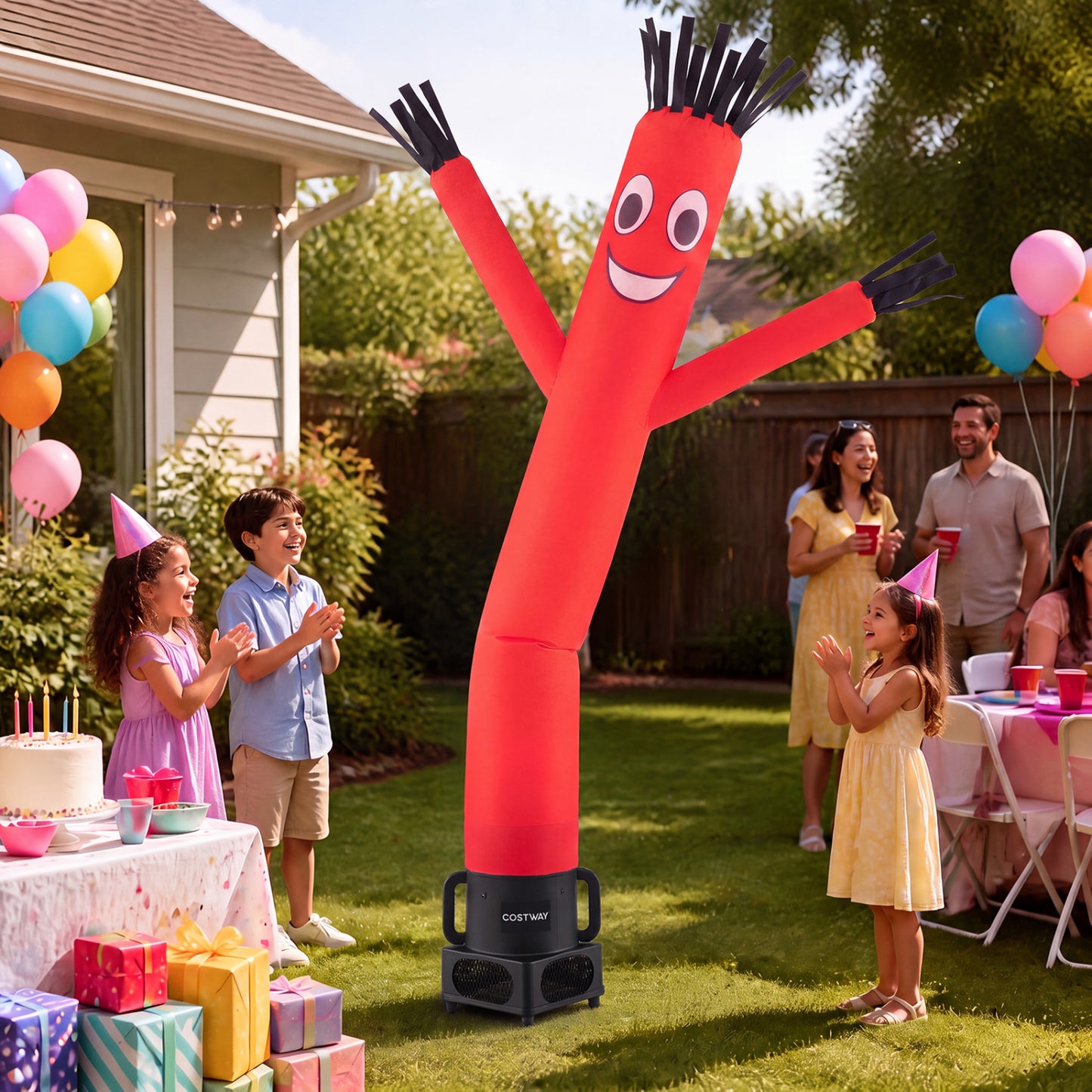 7 FT Inflatable Tube Man with Blower for Outdoor Business Promotion Store-Black