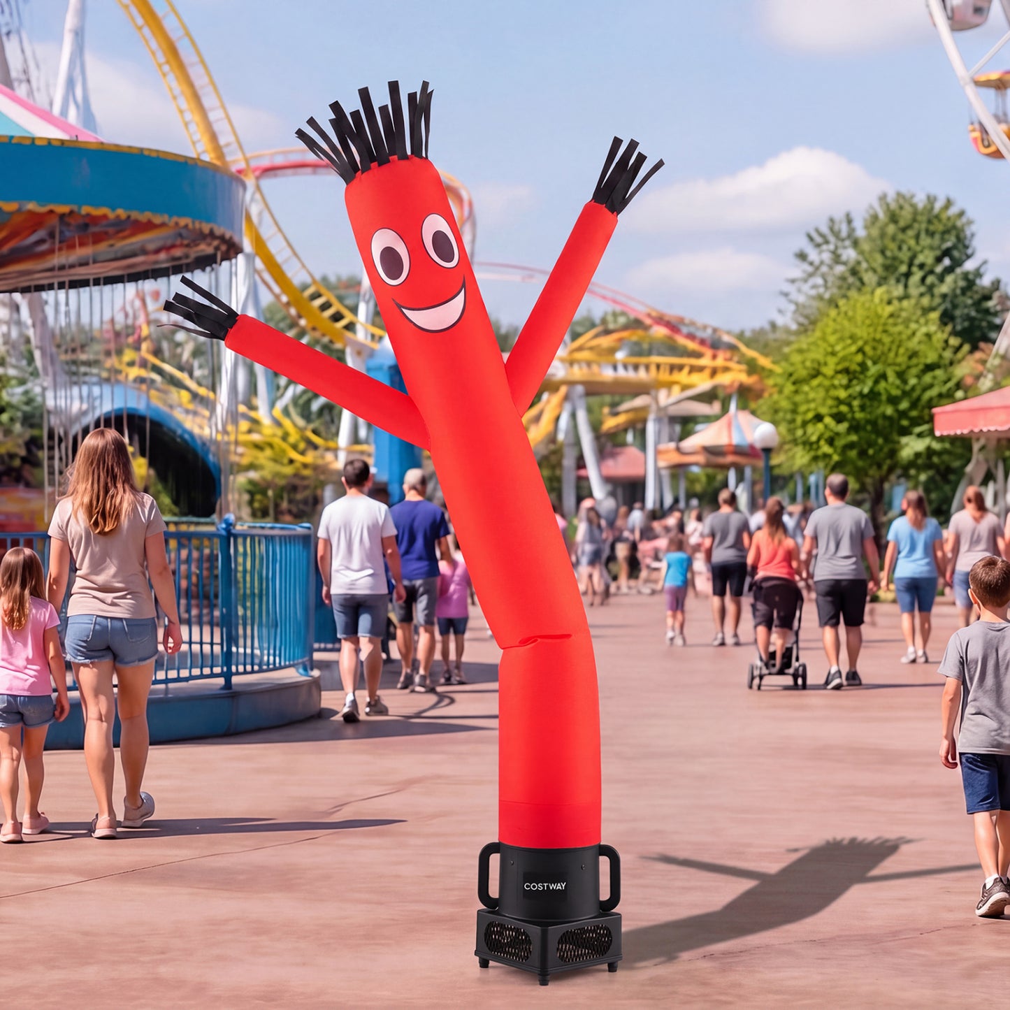 7 FT Inflatable Tube Man with Blower for Outdoor Business Promotion Store-Black