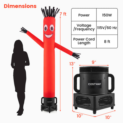 7 FT Inflatable Tube Man with Blower for Outdoor Business Promotion Store-Black