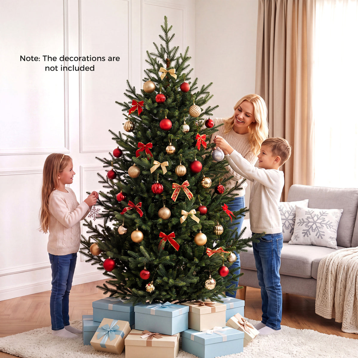 7 FT Pre-Lit Artificial Christmas Tree with 340 Warm White LED Lights