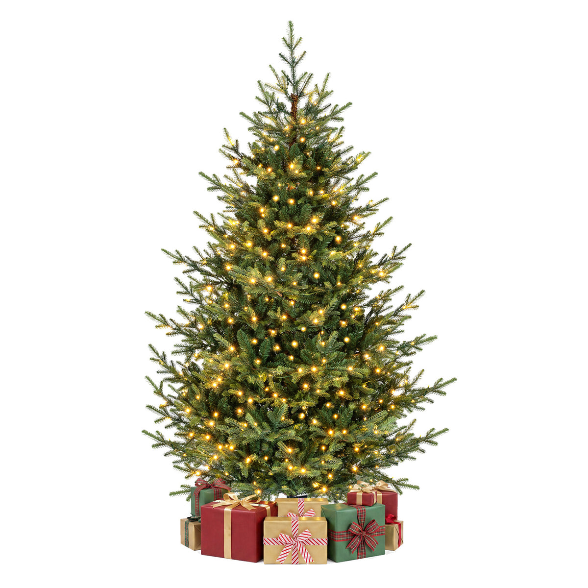 7 FT Pre-Lit Artificial Christmas Tree with 340 Warm White LED Lights