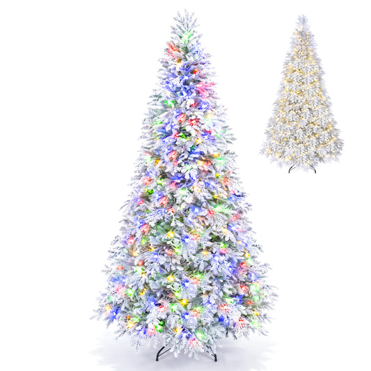 7 FT Pre-Lit Artificial Christmas Tree with Warm White and Multicolor LED Light