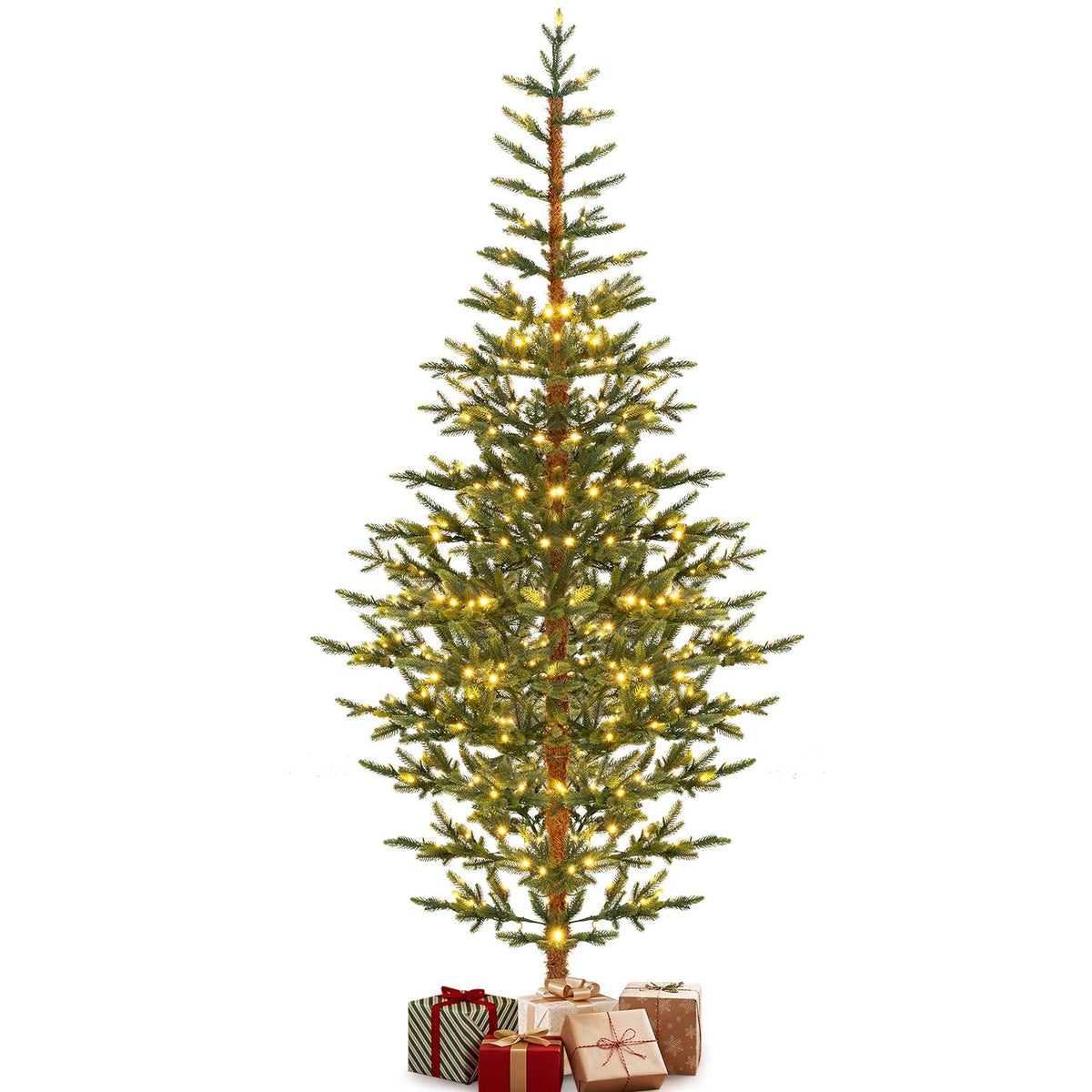 7 FT Pre-Lit Artificial Christmas Tree with 250/290/330 Warm White LED Lights