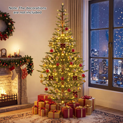 7 FT Pre-Lit Artificial Christmas Tree with 250/290/330 Warm White LED Lights