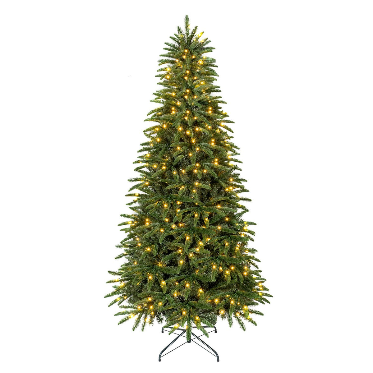 7 FT Pre-Lit Artificial Christmas Tree with 3 Gift Boxes and 1050 Lush Branch Tips