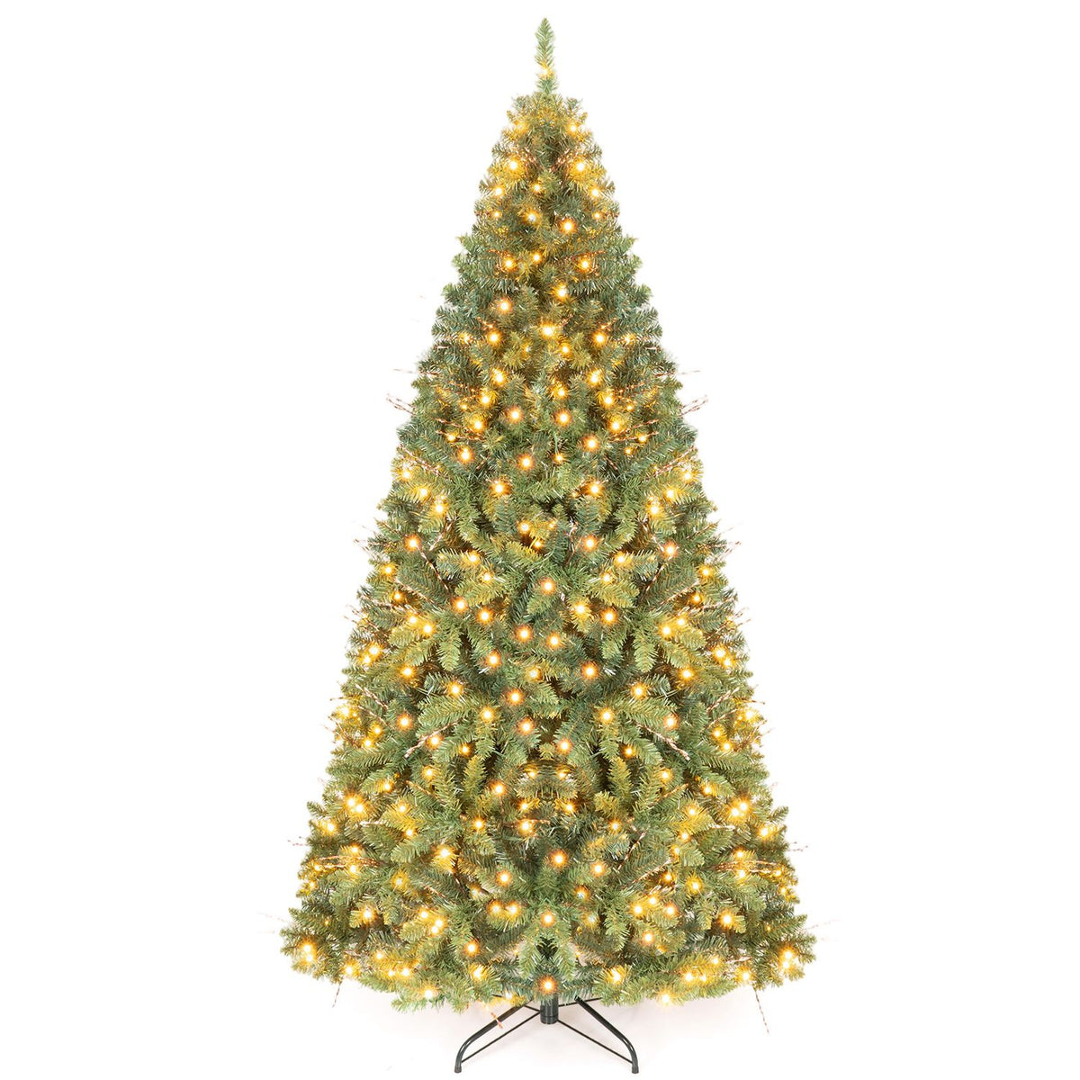 7 FT Pre-Lit Artificial Christmas Tree wIth 350 Adjustable Warm LED Lights