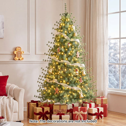 7 FT Pre-Lit Artificial Christmas Tree with 400 Warm and Cool White LED Lights