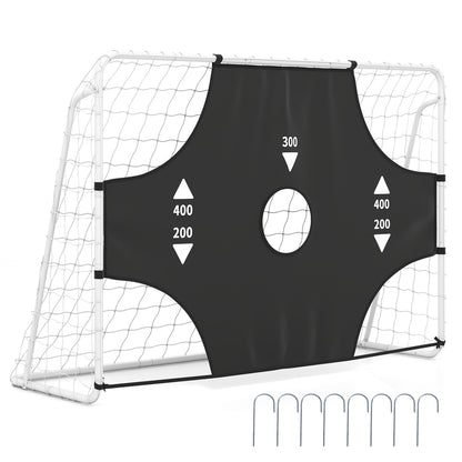 7 ft x 5 ft Soccer Goal Set for Backyard 2-in-1 Football Net with Removable Target Cloth