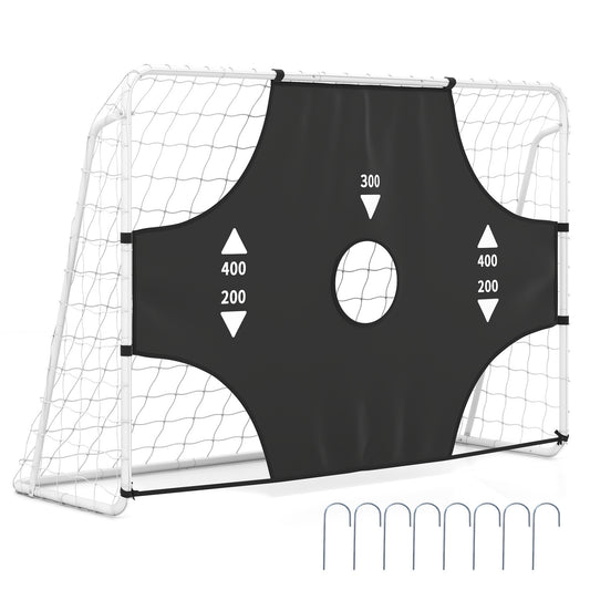 7 ft x 5 ft Soccer Goal Set for Backyard 2-in-1 Football Net with Removable Target Cloth