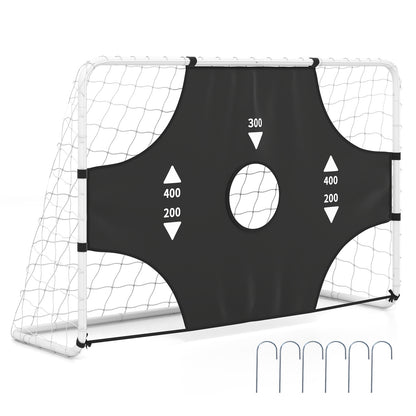 6 ft x 4 ft Soccer Goal Set for Backyard 2-in-1 Football Net with Removable Target Cloth