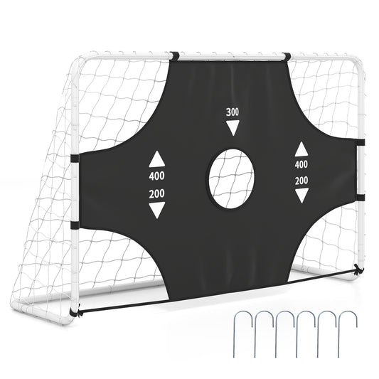 6 ft x 4 ft Soccer Goal Set for Backyard 2-in-1 Football Net with Removable Target Cloth
