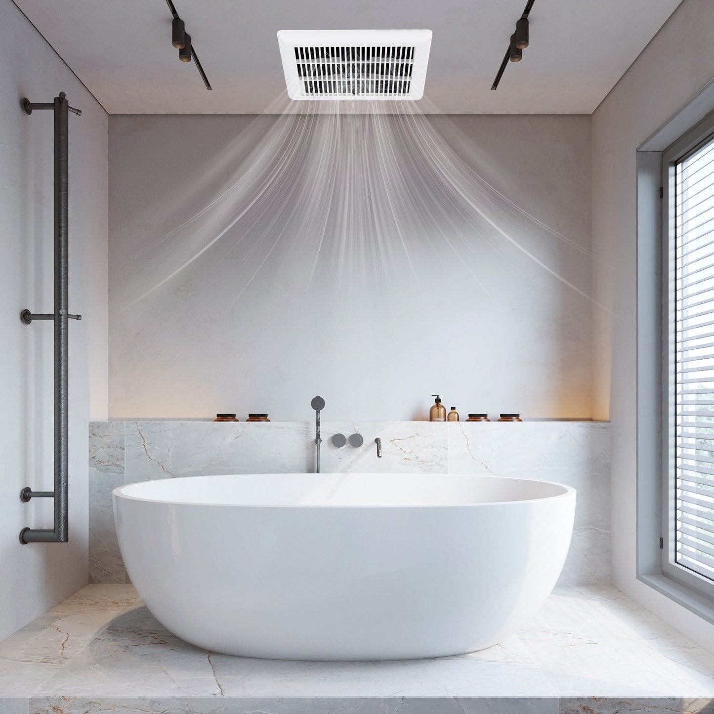 80 CFM Ceiling Mount Bathroom Exhaust Fan with Metal Housing and 4 Inches Duct