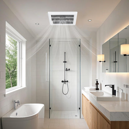 80 CFM Ceiling Mount Bathroom Exhaust Fan with Metal Housing and 4 Inches Duct