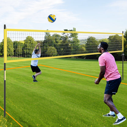 Portable Outdoor Volleyball Net Set Heavy-Duty Volleyball Net System-Green