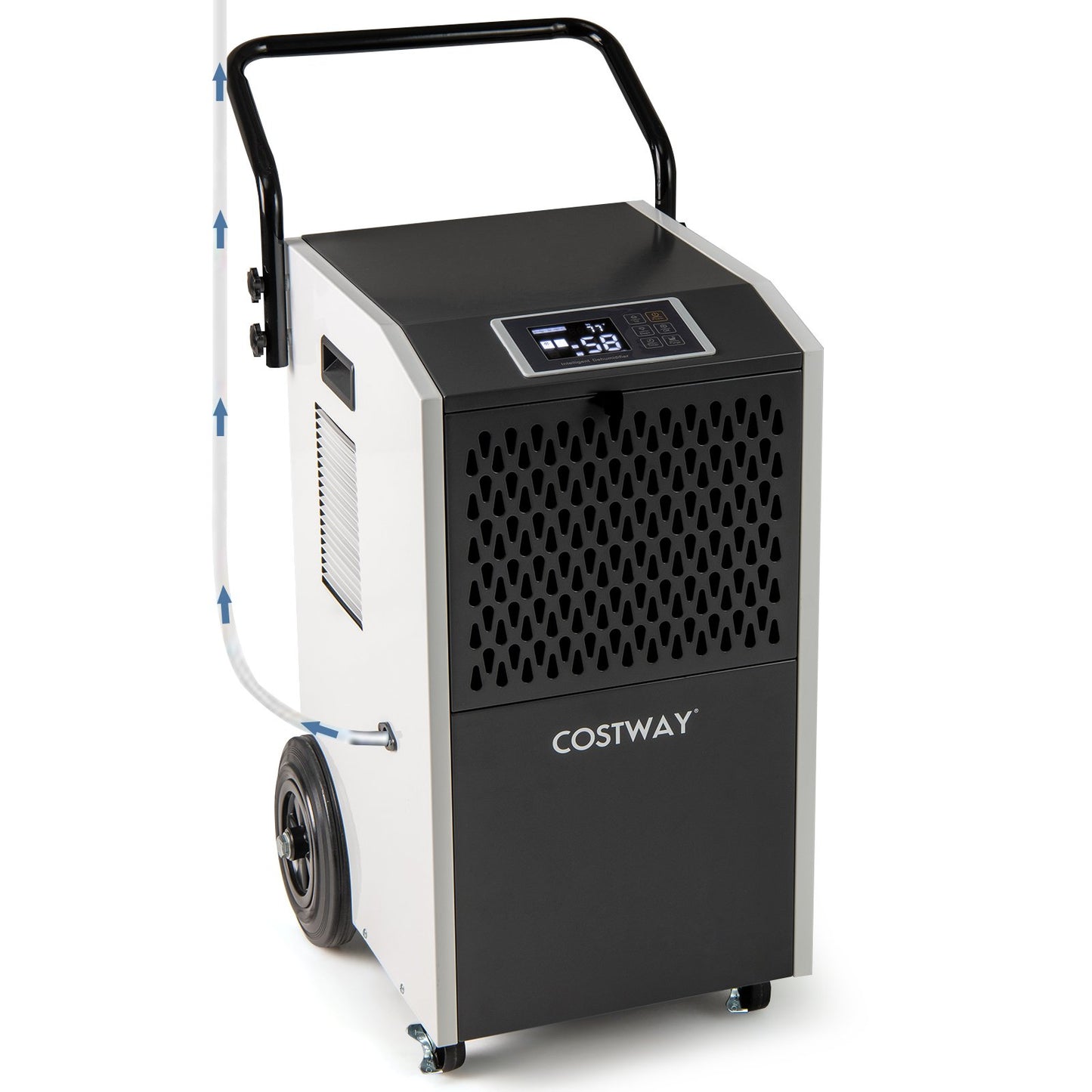 154 Pints Commercial Dehumidifier with Pump and Drain Hoses-Blue