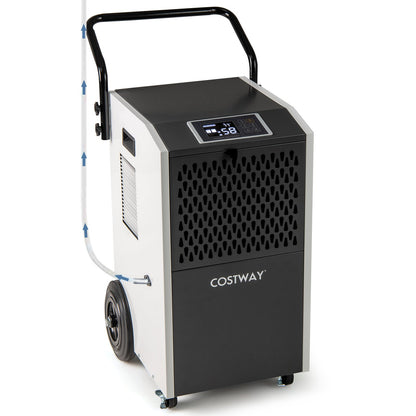 154 Pints Commercial Dehumidifier with Pump and Drain Hoses-Blue
