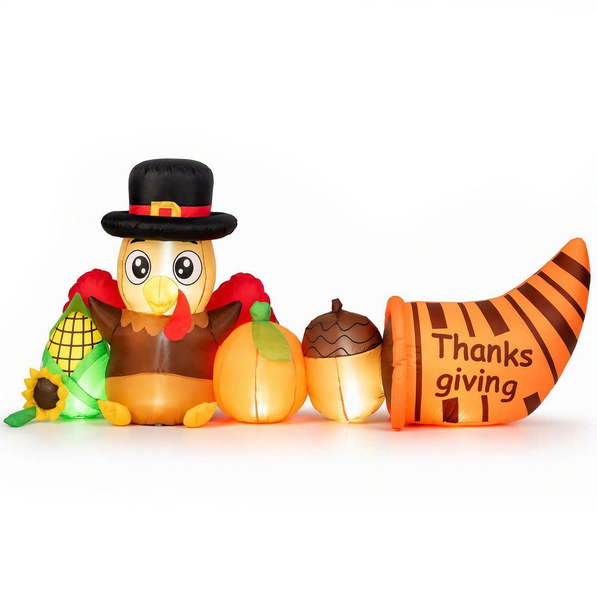 8.3 ft Thanksgiving inflatable turkey with built-in lights, holiday decor for Thanksgiving celebration by Wilsons Home Store