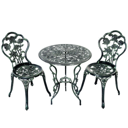 Outdoor Cast Aluminum Patio Furniture Set with Rose Design - Direct by Wilsons Home Store