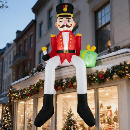 8.7 ft inflatable Christmas Nutcracker hanging decoration for holiday decor, by Wilsons Home Store, suitable for festive outdoor displays