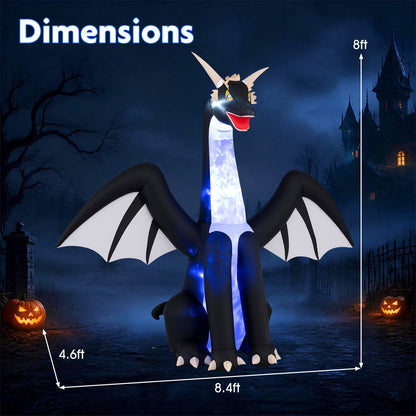 8 FTTall Halloween Inflatables Ice Dragon Outdoor Decoration