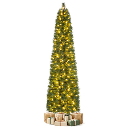 8 FT Artificial Pine Xmas Tree with 575 Full Branch Tips and Realistic Pine Needles