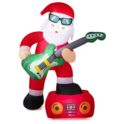 8 FT Christmas Inflatable Decoration Santa Claus Plays Guitar