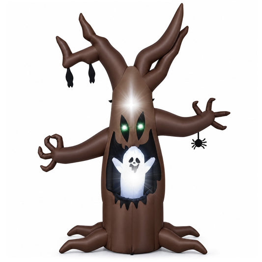 8-foot Halloween inflatable tree with animated popping ghost decoration, spooky holiday outdoor decor by Wilsons Home Store