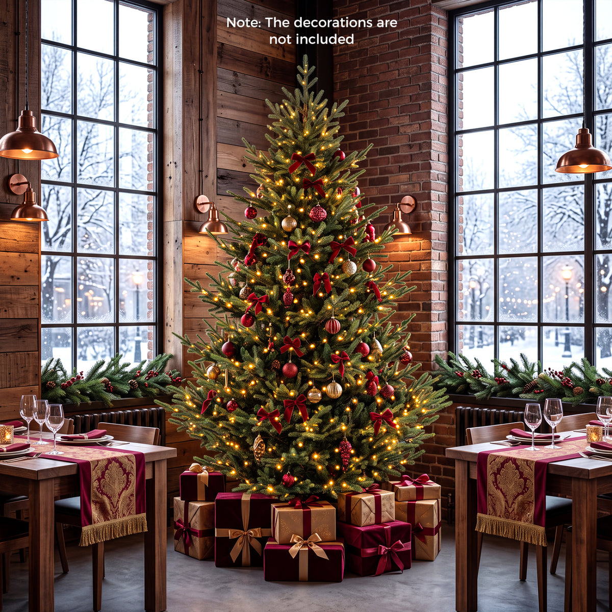 8 FT Pre-Lit Artificial Christmas Tree with 450 Warm White LED Lights