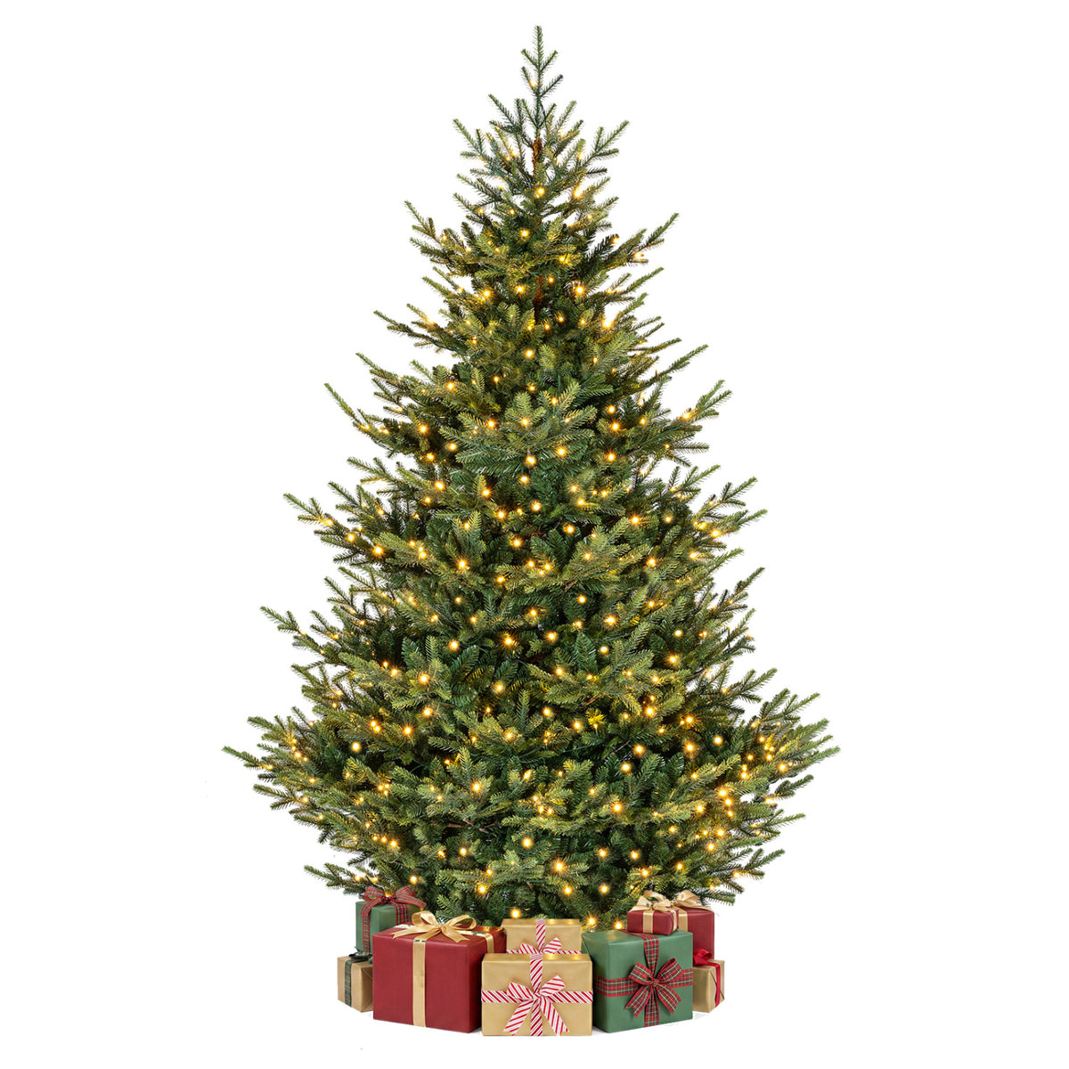 8 FT Pre-Lit Artificial Christmas Tree with 450 Warm White LED Lights