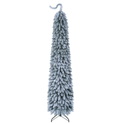 8 FT Pre-Lit Artificial Christmas Tree with Bendable Top and 310 Warm White LED Lights